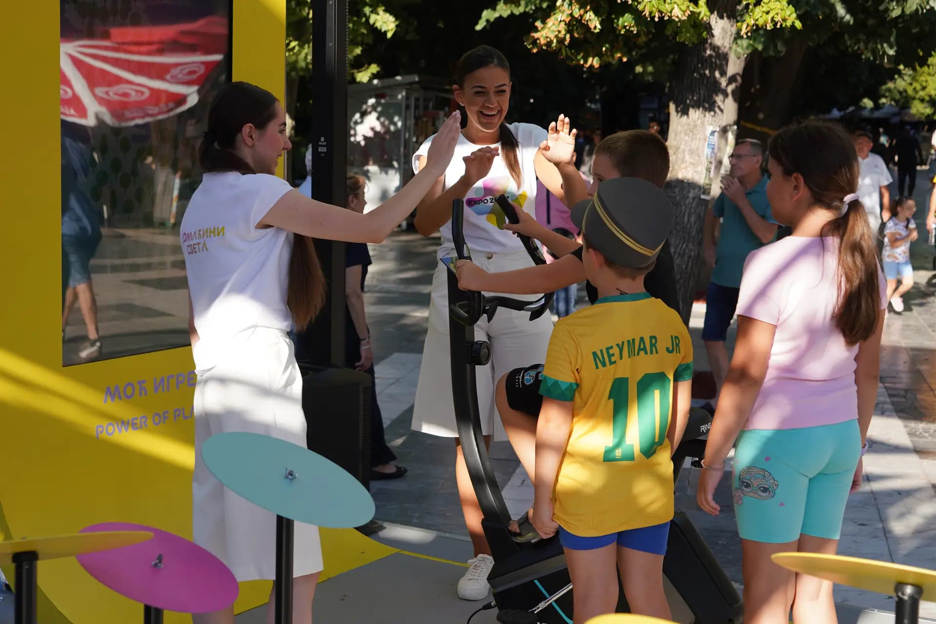 Volunteers welcoming visitors
